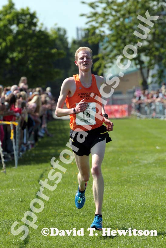 Dan Garbutt (Durham City) finishing the Blaydon Races, June 9th.
